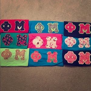 Nine (9) Phi Mu T-Shirts (Greek Letters)